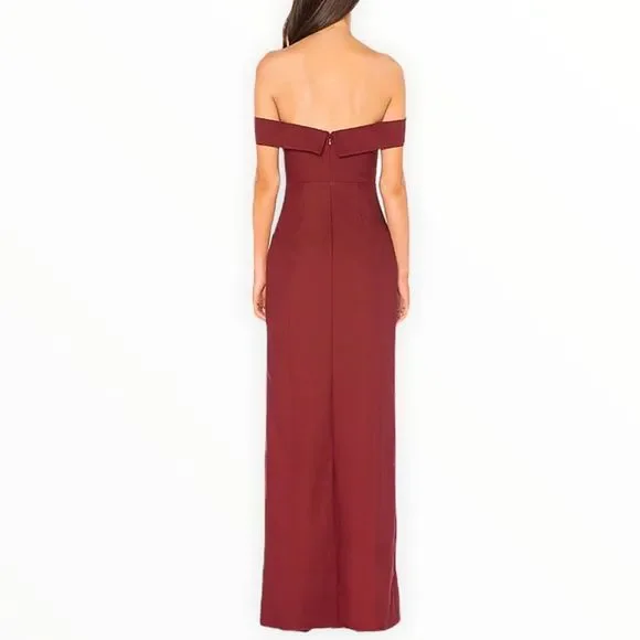 NBD x Revolve Maroon Off Shoulder Corah Gown - Picture 2 of 15